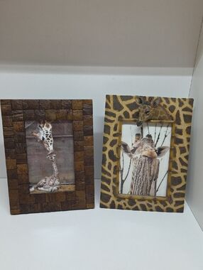 Giraffe Pattern Decorative Photo Frame  + Brown/Tan Photo Frame